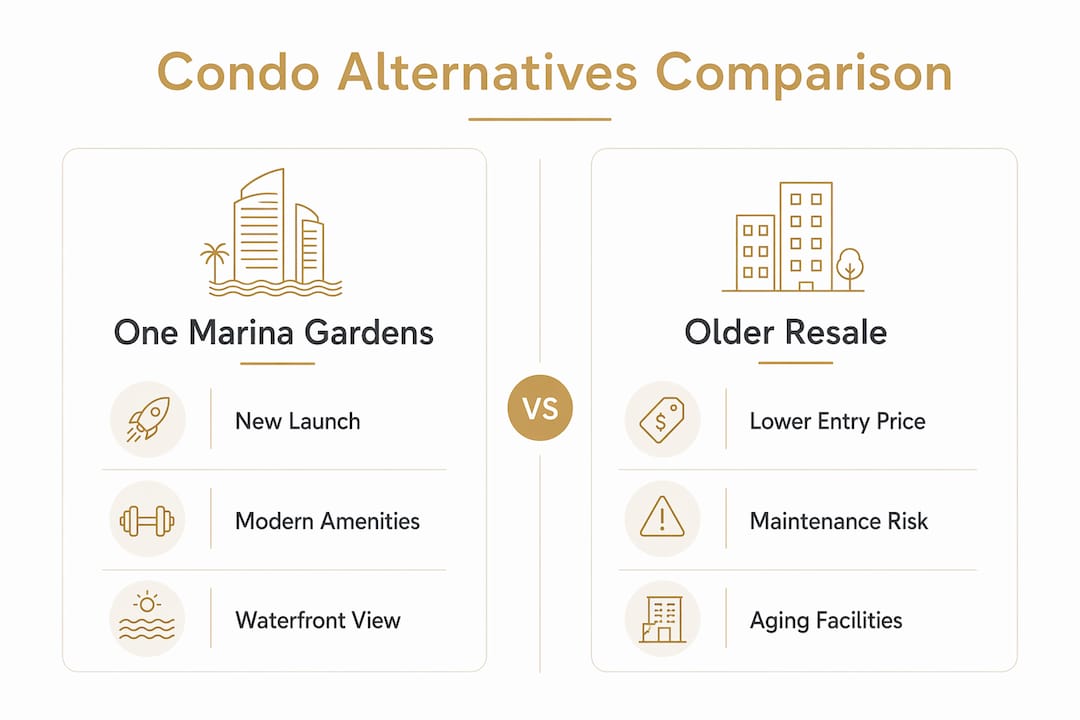 Infographic comparing condo alternatives in Marina Bay