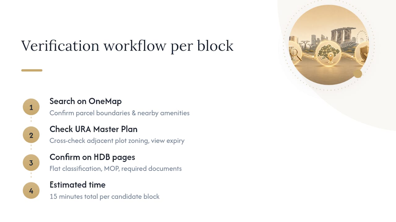 Three-step property verification workflow