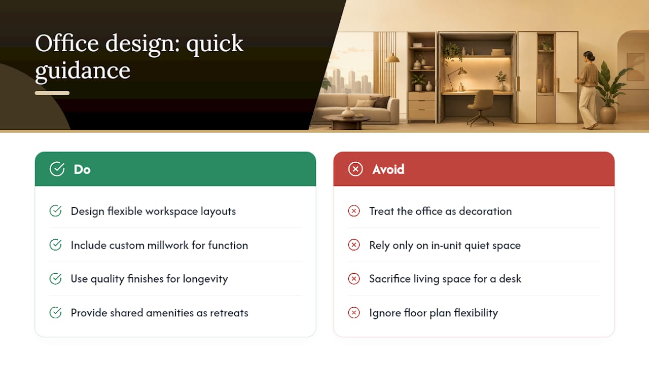 Why a well-designed office adds real value to a condo — overview diagram