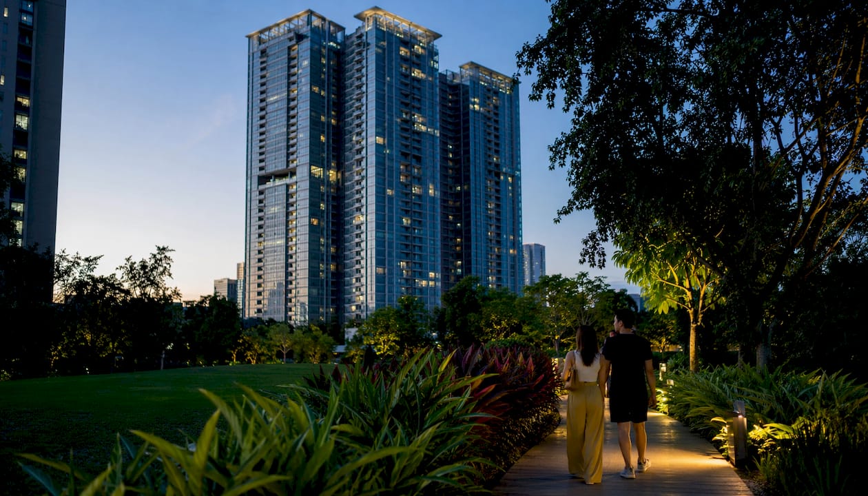 Exterior view of One Marina Gardens condominium