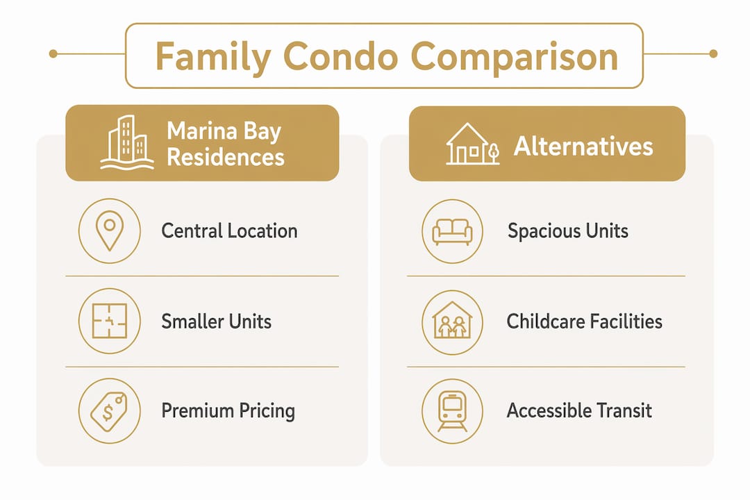 Infographic comparing family condo options side by side