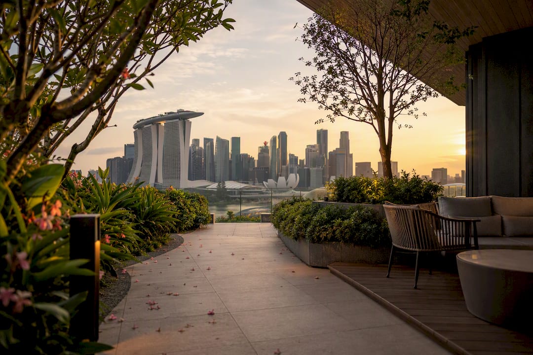 Condominium sky terrace with Marina Bay view